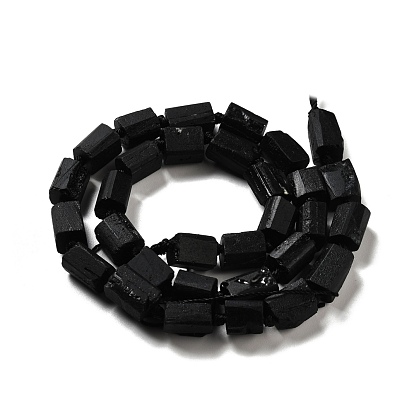 Natural Black Tourmaline Beads Strands, Faceted, Column