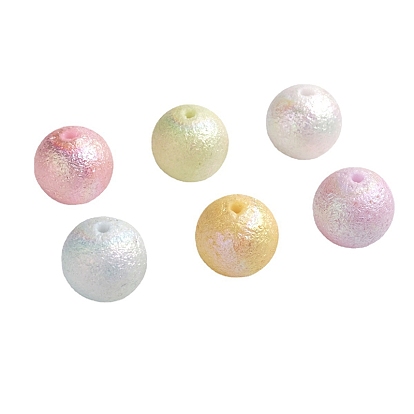 Opaque Frosted Acrylic Beads, Round