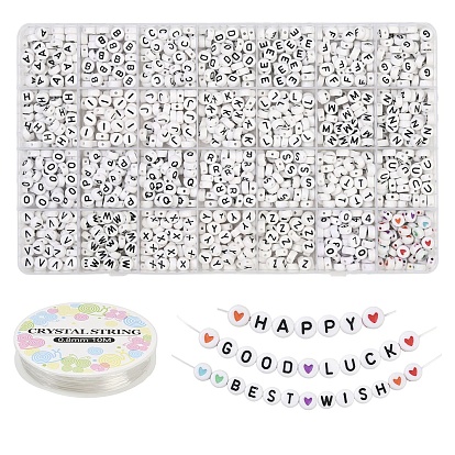 Наборы для самостоятельного изготовления браслетов из акриловых бусин с буквами