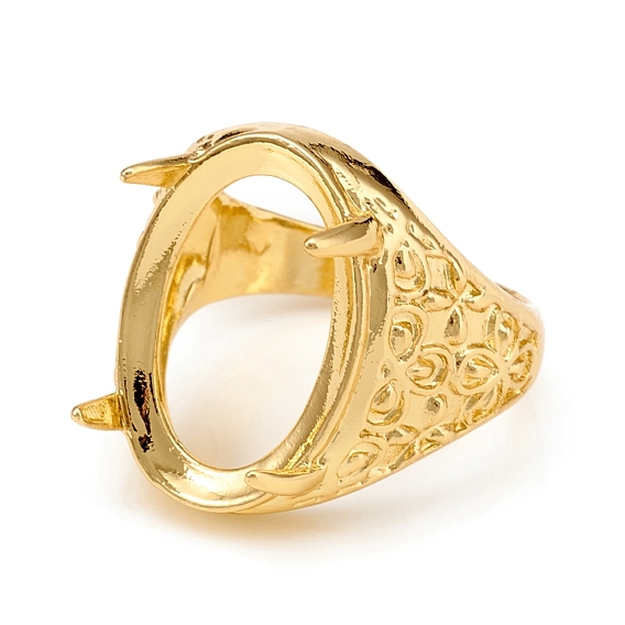 Long-Lasting Plated Brass Finger Ring Components, 4 Claw Prong Ring Settings