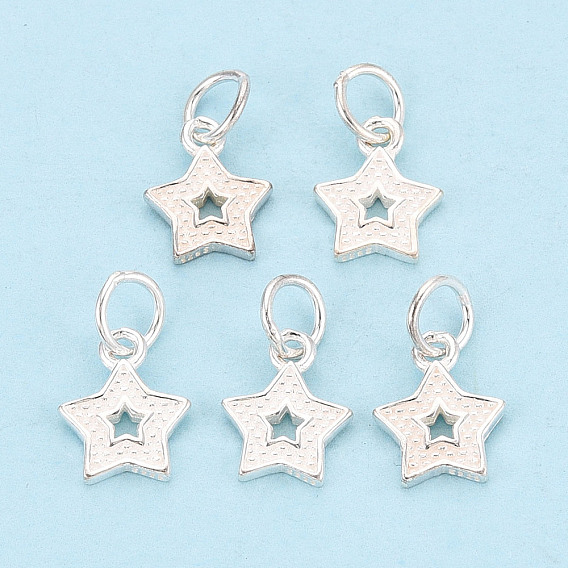 Текстурированные 925 подвески в виде звезд из стерлингового серебра, с печатью 925