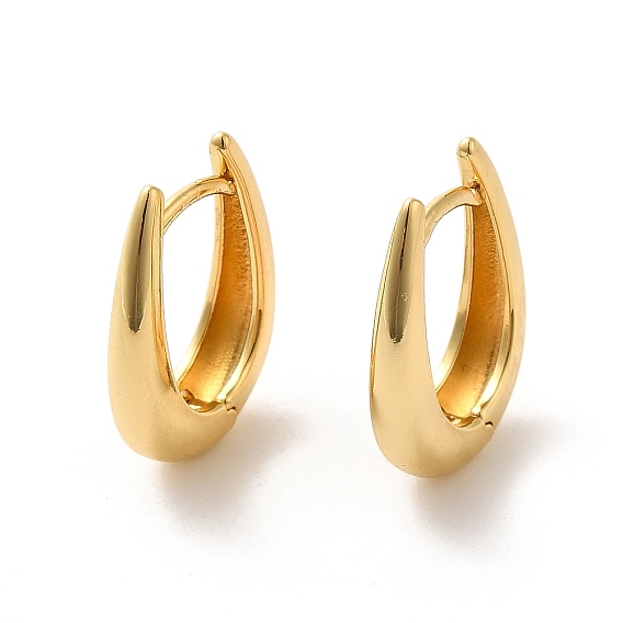 Brass Hoop Earrings, Oval
