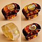 Ocean 304 Stainless Steel Resin Bangles, Golden, Chocolate
