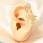 Pendientes de latón con micro pavé de circonita cúbica para mujer, estrella, chapado en rack, larga duración plateado, sin plomo y cadmio, real 18 k chapado en oro
