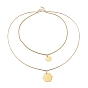 304 Stainless Steel Double Layer Necklaces, with Box Chains & Snake Chains, Hexagon