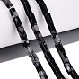 Natural Snowflake Obsidian Beads Strands, Hexagonal Prism