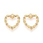 Латунные микро проложить кубического циркония подвески, сердце, долговечный, без никеля 