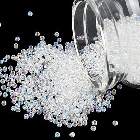 Круглый стеклянный бисер класса А FGB, прозрачные цвета радуги