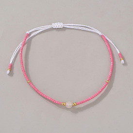 Женские браслеты из бисера и стеклянных бусин в богемном стиле, плетеные вручную, колонка, с природных драгоценных камней