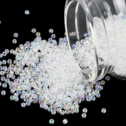 Круглый стеклянный бисер класса А FGB, прозрачные цвета радуги