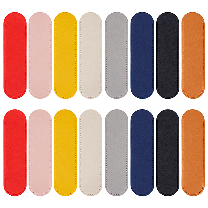 16 шт. 8 цветной чехол для ручки из искусственной кожи, подставка для карандашей, для офиса и школьных принадлежностей, овальные