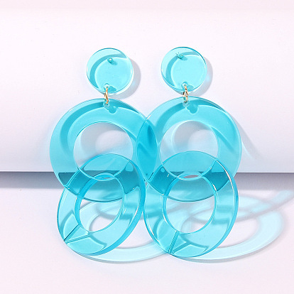 Boucles d'oreilles acryliques géométriques fluorescentes pour un look d'été sexy - avec des bijoux animés