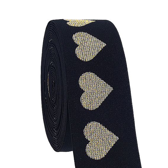 5 yardas de banda elástica plana de jacquard de poliéster, correas de costura accesorios de costura, negro