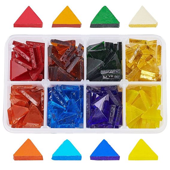 Glass Cabochons, Mosaic Tiles, for Home Decoration or DIY Crafts, Triangle