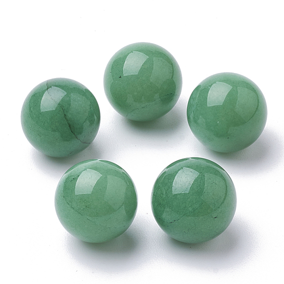 Natural White Jade Beads, Gemstone Sphere, Round, No Hole