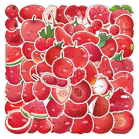 50шт. набор водонепроницаемых ПВХ-наклеек с фруктовой тематикой, декоративные наклейки, для бутылок с водой, портативный компьютер, багаж, чашка, компьютер, мобильный телефон, скейтборде, гитарные наклейки