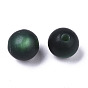 Imitation Cat Eye Resin Beads, Frosted Style, Round