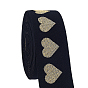 5 yardas de banda elástica plana de jacquard de poliéster, correas de costura accesorios de costura, negro