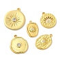 304 Stainless Steel Pendants, with Rhinestone, Oval/Flat Round Charm
