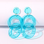 Boucles d'oreilles acryliques géométriques fluorescentes pour un look d'été sexy - avec des bijoux animés