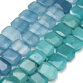 Бусины из натурального белого нефрита, прямоугольные, граненые