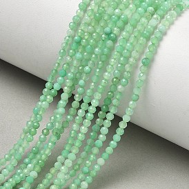 Natural Chrysoprase Beads Strands, Round, Faceted
