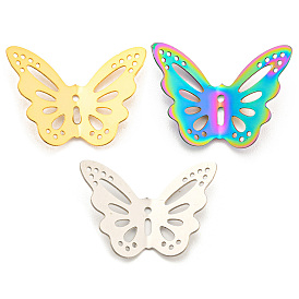 Vacuum Plating 304 Stainless Steel Pendants, Butterfly