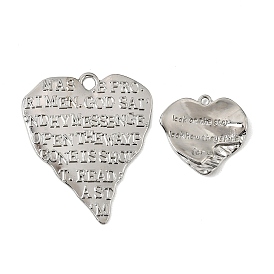 Alloy Pendants, Heart & Word Charms