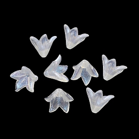 Transparent Acrylic Bead Caps, 5-Petal Flower