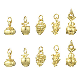 15шт. 5 стили, подвески из латуни разных форм, стойки покрытие, долговечный, без кадмия и без свинца, с целью перехода в кольце