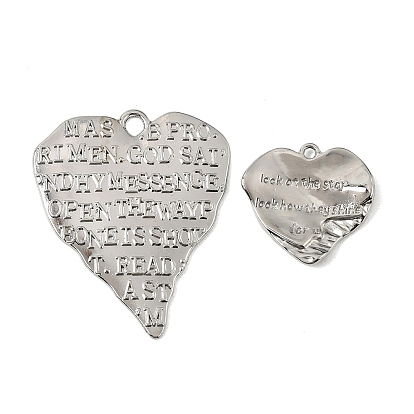 Alloy Pendants, Heart & Word Charms