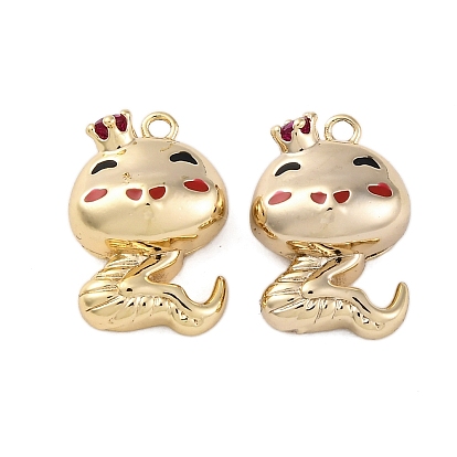 Латунные микро проложить кубического циркония подвески, без кадмия, без никеля и без свинца, с эмалью, змеиные чары