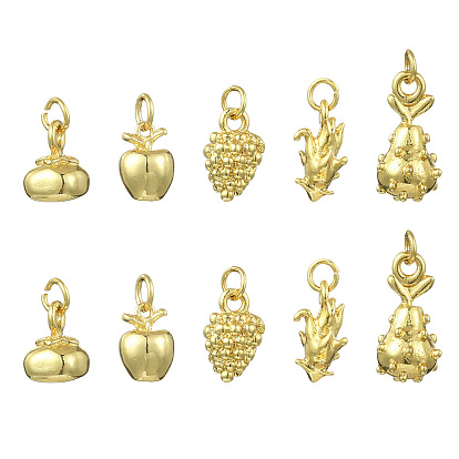 15шт. 5 стили, подвески из латуни разных форм, стойки покрытие, долговечный, без кадмия и без свинца, с целью перехода в кольце