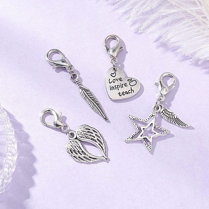 Украшения из тибетского сплава, Сплав с застежками когтя омара, крыло и сердце и звезда и перо