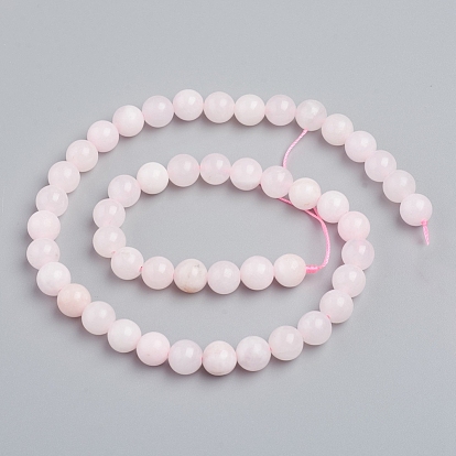 Natural Pink Mangano Calcite Beads Strands, Round