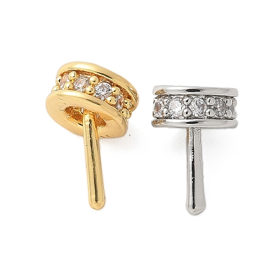 Латунный микро-паве кубический цирконий, за половину пробурено бисера