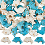 100шт 2 цвета синтетические бирюзовые бусины нити, дельфин