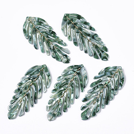 Ацетат целлюлозы (смола) большие подвески, с железными петлями, лист, золотые