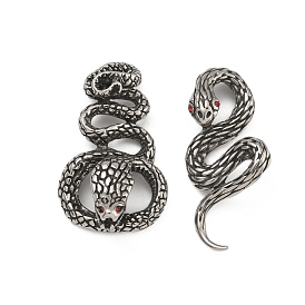 316 Surgical Stainless Steel Rhinestone Pendants, Snake