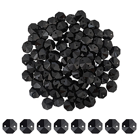 80шт. гальванические стеклянные звенья соединители, граненые, для люстры призматическая цепочка из бусин, украшение ювелирных изделий своими руками, восьмиугольник