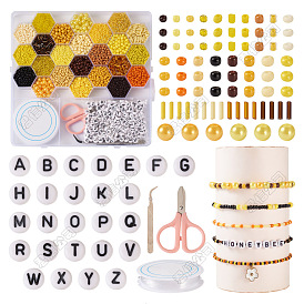 1 Set mit Bienenmotiven, DIY-Kits zum Basteln von Armbändern aus ABS- und Acrylperlen
