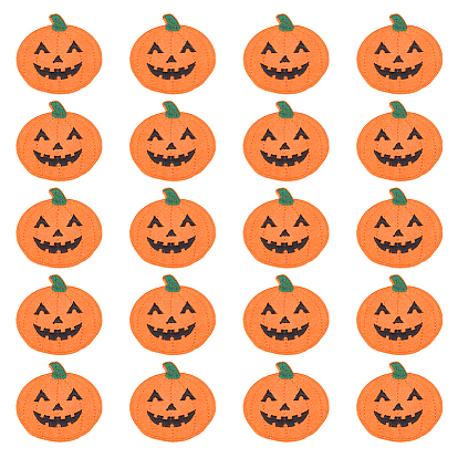 20 шт. тыква полиэстер компьютерная вышивка ткань термоприклеиваемые/пришивные заплатки, аксессуары для костюма, аппликация