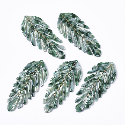 Ацетат целлюлозы (смола) большие подвески, с железными петлями, лист, золотые