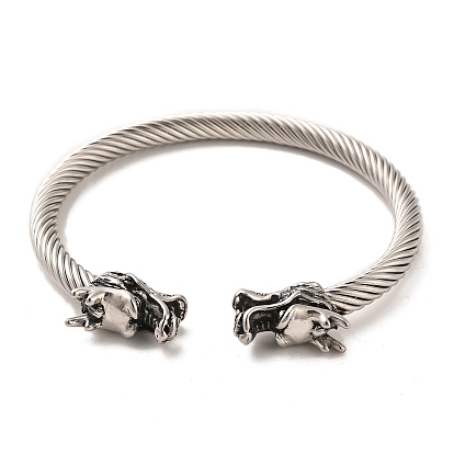 304 Stainless Steel Cuff Bangles, Dragon Torque Bangles