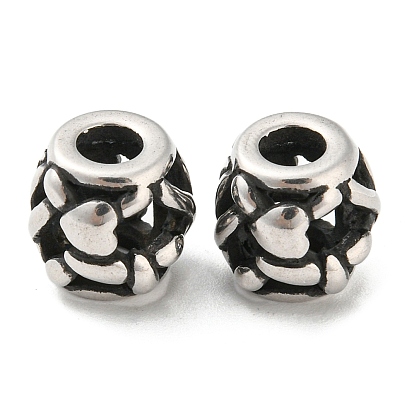 316 Surgical Stainless Steel  Beads, Barrel