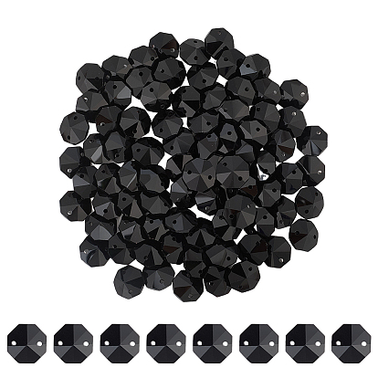 80шт. гальванические стеклянные звенья соединители, граненые, для люстры призматическая цепочка из бусин, украшение ювелирных изделий своими руками, восьмиугольник