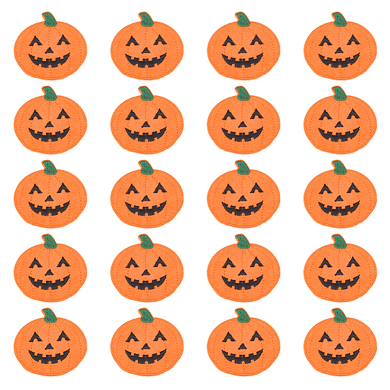 20 шт. тыква полиэстер компьютерная вышивка ткань термоприклеиваемые/пришивные заплатки, аксессуары для костюма, аппликация