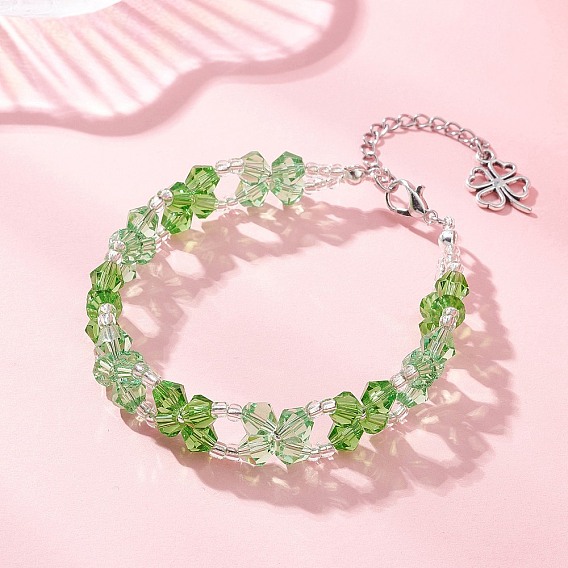 Имитация австрийского хрусталя 5301 биконические браслеты из бисера для женщин, клевер