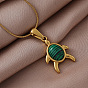 Океан 310 подвеска в виде черепахи из нержавеющей стали с зеленой эмалью, колье для женщин