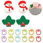 Набор инструментов для вязания, в том числе рождественский снеговик и лист падуба силиконовые защитные иглы пробки, кольца для изготовления вязальных петель из сплава